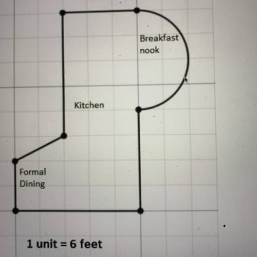 Using the floor-plan, calculate the total area of the space. Must show all work for credit