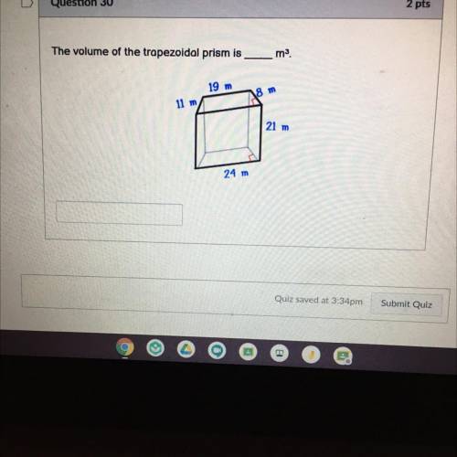 The volume of the trapezoidal prism is ___m3. PLEASE HELP WILL MARK BRAIN LIST !!