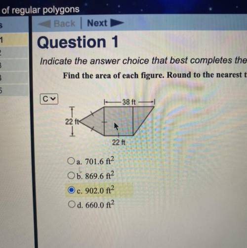 Find the area of each figure. Round to the nearest tenth if necessary