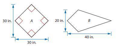 Which of these two kites will use more paper to make?

Kite A
Kite B
They both use the same amount