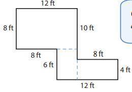 Abe plans to lay tiles on the areas shown. A case of tiles costs $40 and covers 15 square feet. How