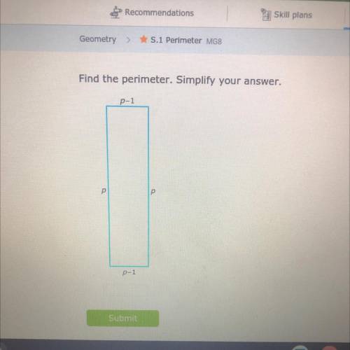 Find the perimeter. Simplify your answer.
PLEASE HELP