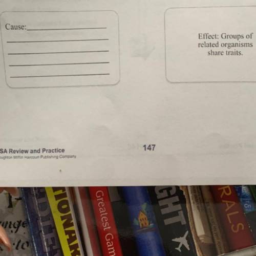 Complete the cause-and-effect graphic organizer. Why do scientists use shared traits to make

grou