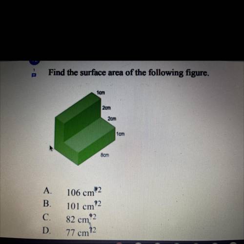 ILL GIVE BRAINLIEST PLSS
find the surface area of the following figure