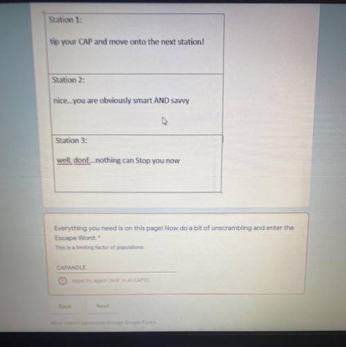 Need help ASAP.. unscramble the letters in CAP’s to find the answer to the question. Limiting facto