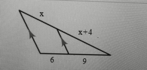 Find x using the side splitter theorem. ​