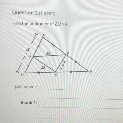 I need help on finding the perimeter of MNP. I do not know how to start this problem. Any help will