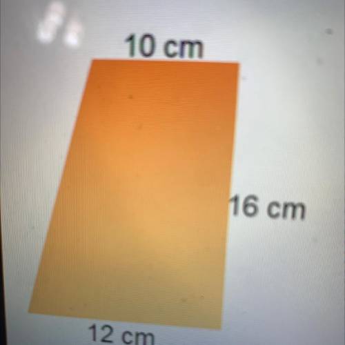 What is the area of the trapezoid?
A) 176 cm^2
B)192 cm^2
C)208 cm^2
D)224 cm^2