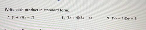 Write each product in standard form!! Please help :))