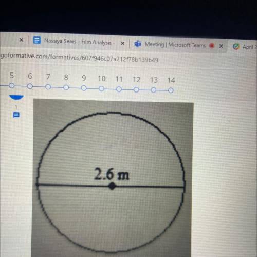 Find the area of the circle. Round to the nearest tenth. Help me pls I’m stuck