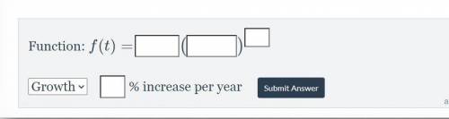 A person invested \$6,500$6,500 in an account growing at a rate allowing the money to double every