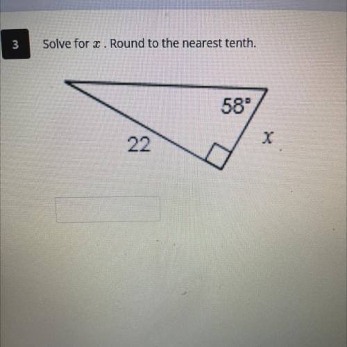 Solve for x. round to the nearest then tenth. Please help!!!