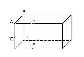 A plane going through points B, C, and E slices this rectangular prism. What is the shape of the cr