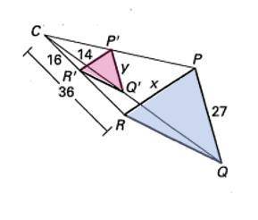 1) Type R for reduction or E for enlargement:

2) State the scale factor: k = 
3) Find the val