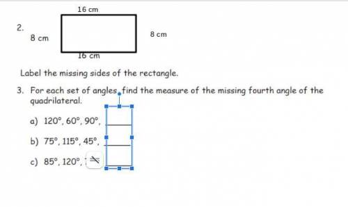 ASAP! For each set of angles, find the measure of the missing fourth angle of the quadrilateral