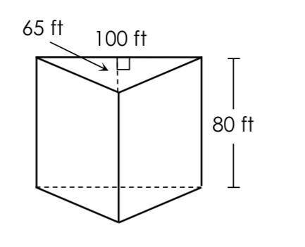 The aquarium has a fish tank in the shape of a prism. If the tank is 3⁄4 full of water, how much wa