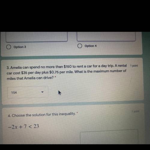 Amelia can spend no more than $150 to rent a car for a day trip. A rental car costs $35 per day plu