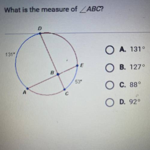 What is the measure of angle ABC