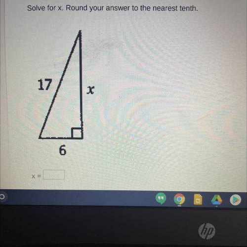 Solve for x. Round your answer to the nearest tenth.