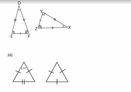 Determine if each pair of triangles is congruent. If so, write the congruence

statement and expla