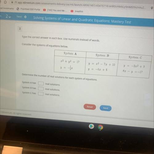 WILL GIVE BRANLIEST! consider the systems of equations below. determine the number of real solution