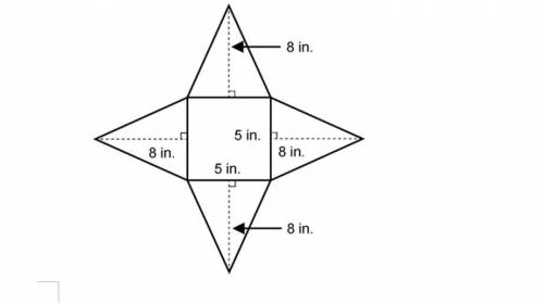 3. Find the surface area of the square pyramid. (2 pts correct answer, 1 pt for showing your thinki