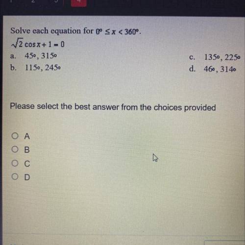 Solve each equation for 0°