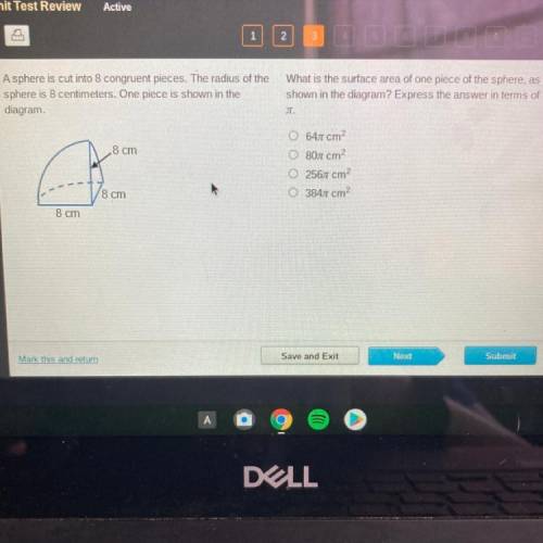 URGENT PLEASE ANSWER FAST!!!
 

A sphere is cut into 8 congruent pieces. The radius of the
sphere i