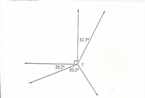What is the measure, in degrees, of angle z?

I’m not going to show answer options because I don’t