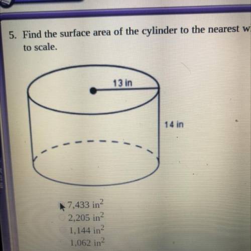Find the surface area of the cylinder to the nearest whole number the figure is not drawn to scale