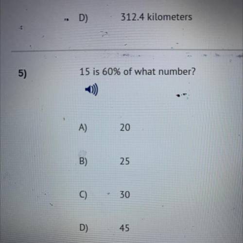 15 is 60% of what number?