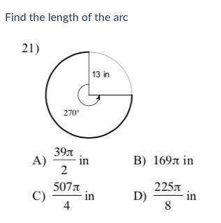 Find the length of the arc