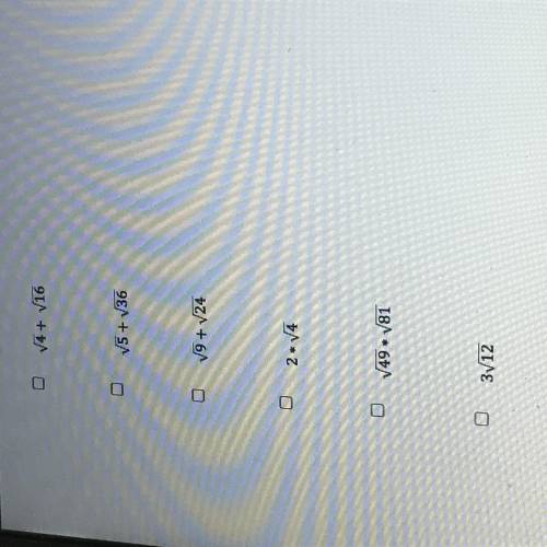 Which of the following are examples of radical numbers? Select all that apply.

Ill give the brain