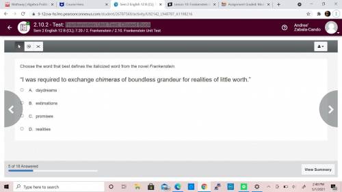 Choose the word that best defines the italicized word from the novel Frankenstein.

“I was require