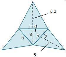 What is the surface area of the triangular pyramid shown? Round to the nearest tenth.

57.6
69.6
7