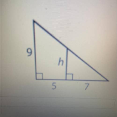 What's the value of h in the triangle below?