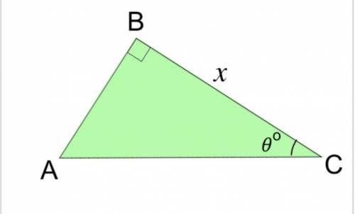 Given that x = 9 m and θ = 33°, work out AB rounded to 3 SF.​