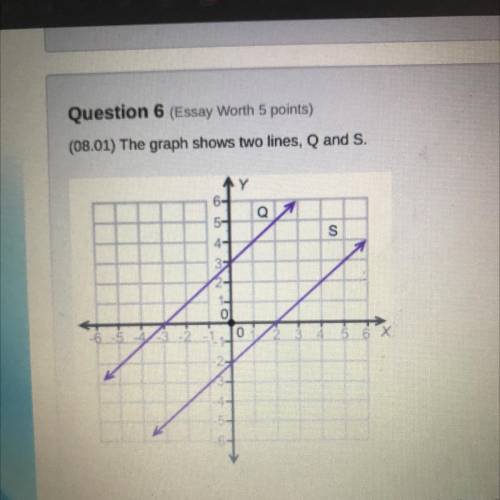 (08.01) The graph shows two lines, Q and S.

How many solutions are there for the pair of equation