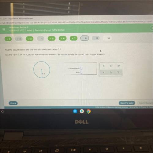 Use the value 3.14 for pi, and do not round your answers. Be sure to include the correct units in y