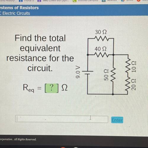 30 S2

w
Find the total
equivalent
resistance for the
circuit.
40 S2
w
A06
50 12
20 12 10 12
Req =