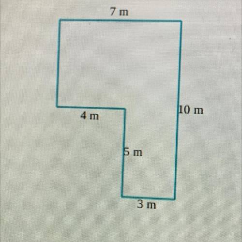 Find the area of the figure. (Sides meet at right angles.)