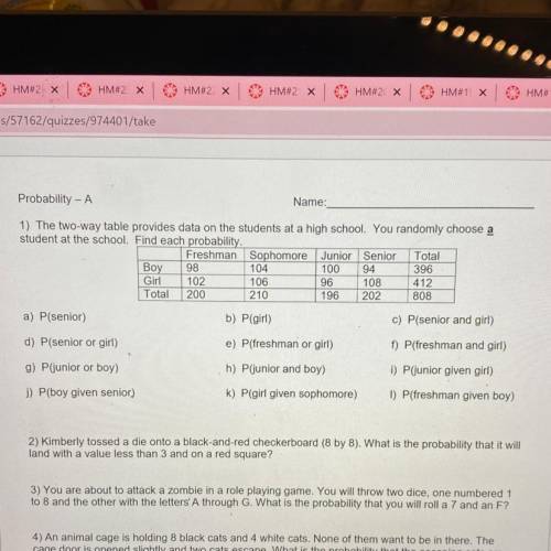 Geometry probability homework plz help!!