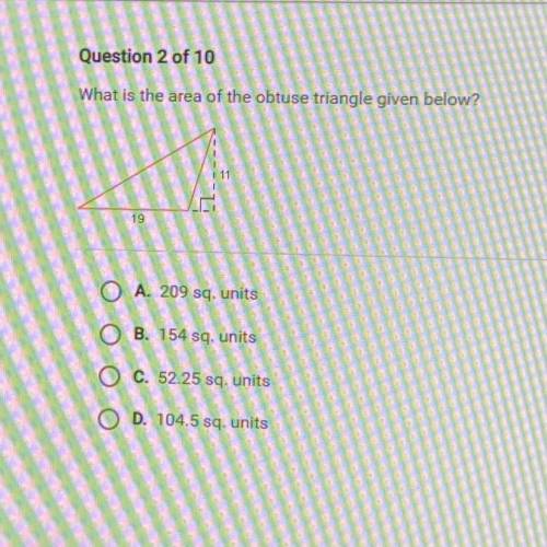 What is the area of the obtuse triangle given below?