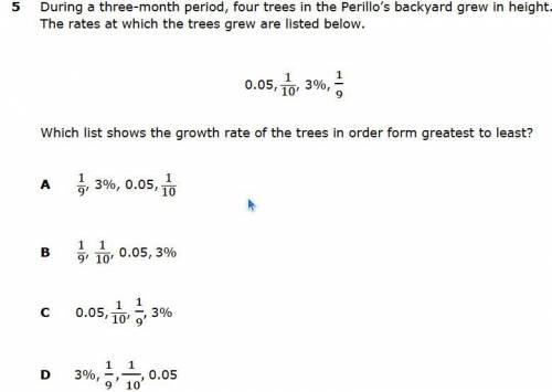 During a three-month period, four trees in the Perillo's backyard grew in height. The rates at whic