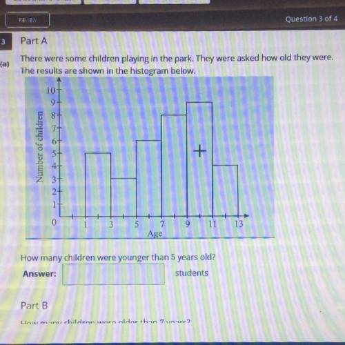 Part A:

How many children were younger then 5 years old?
Part B: 
How many children were older th