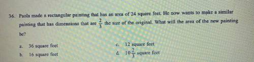 Paola made a rectangular painting that has an area of 24 square feet. He now wants to make a simila