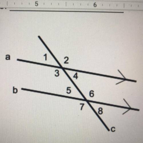 2) Given: lines a and b are parallel
Prove: m<1 = m<8