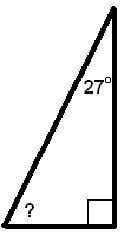 Find the missing angle measurement.

A. 63° B. 73° C. 90° D. 153°