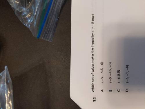 Which set of values makes the inquir y inequality n> -5 true