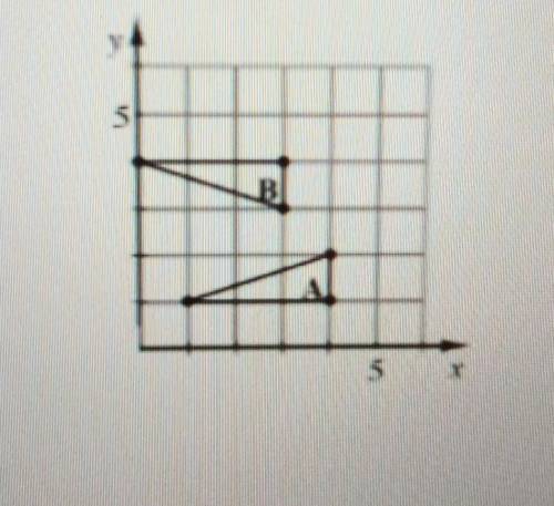 describe a set of Transformations that will move triangle A on the graph below to match up with tri